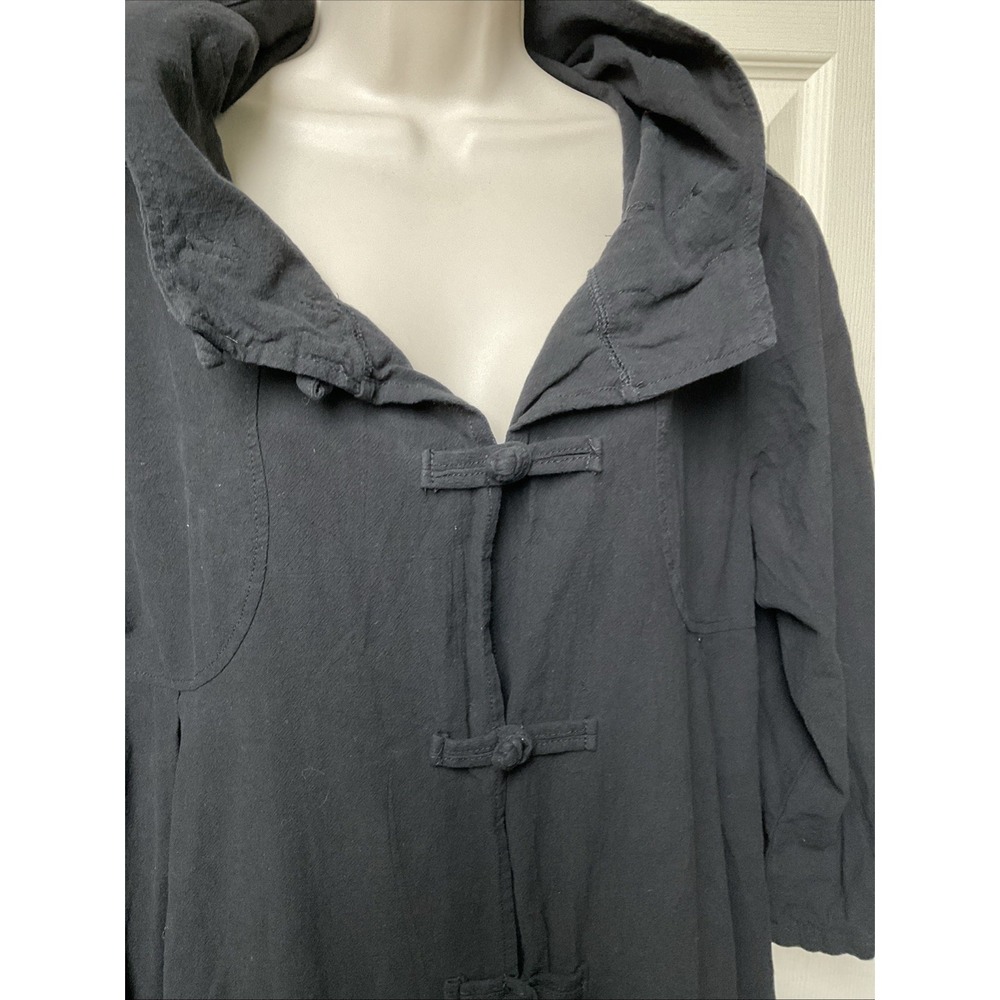 Zanzea 100% Cotton Beach Coverup Topper Hooded Black Maxi Lagenlook Mumu - Picture 2 of 9